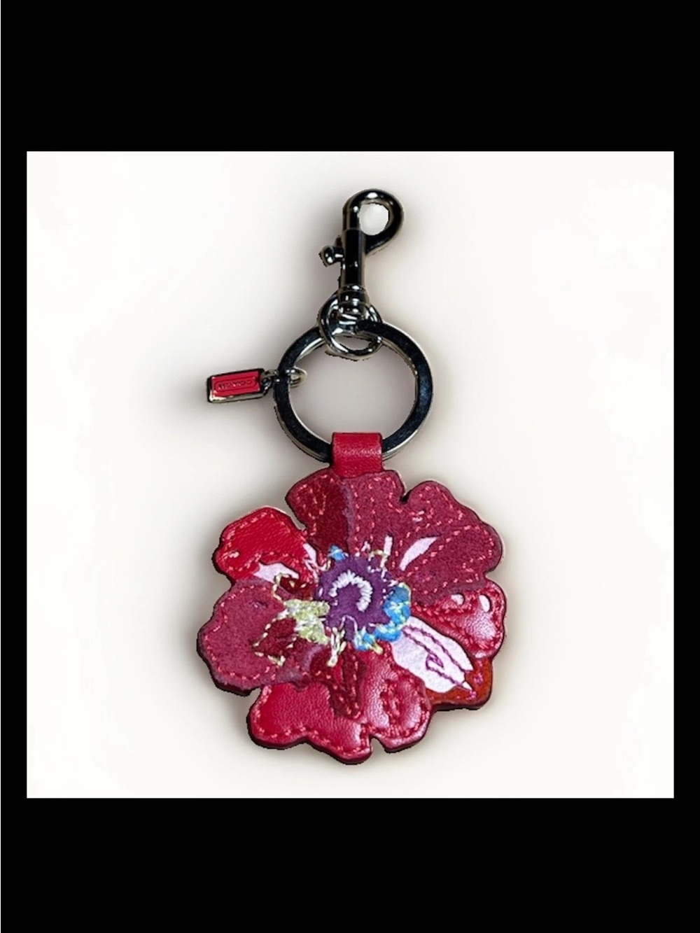 Coach Poppy Bag Charm Leather, Suede, Flower *Rare* Limited Edition Holiday 2010